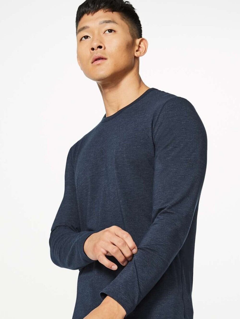 Lululemon 5 Year Basic Long Sleeve Shirt, Heathered Nautical Navy